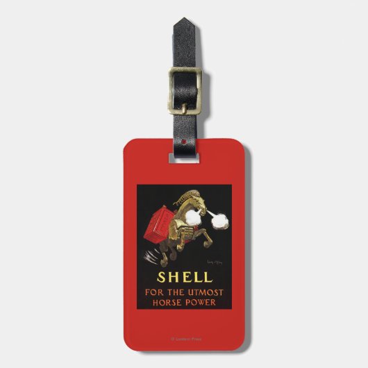 Mechanische paarden met Shell Oil Bagagelabel (Voorkant verticaal)