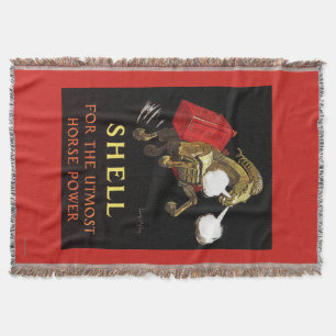 Mechanische paarden met Shell Oil Deken