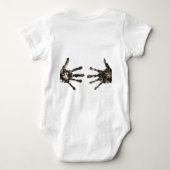 Mechanische pap met vuile handse Prints achteraan Romper (Achterkant)