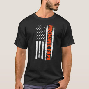 Mechanische Papa American Flag Vaderdag T-shirt