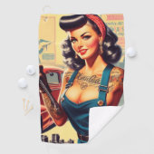 Mechanische Pin-up Golfhanddoek (Insitu)