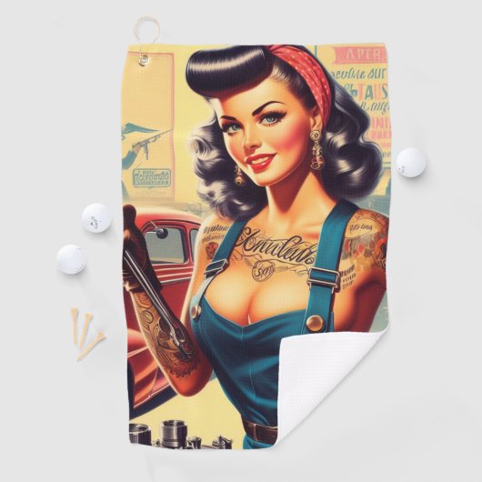  Mechanische Pin-up Golfhanddoek (Insitu)