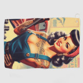 Mechanische Pin-up Golfhanddoek (Horizontaal)