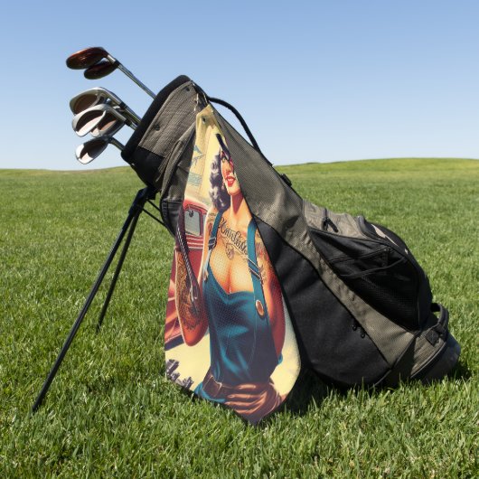  Mechanische Pin-up Golfhanddoek (Groen)