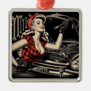  Mechanische Pin Up Metalen Ornament