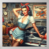  Mechanische Pin Up Poster (Voorkant)