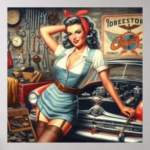 Mechanische Pin Up Poster
