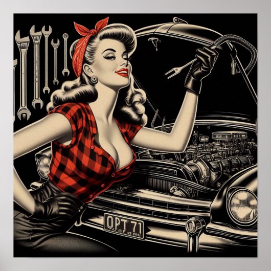 Mechanische Pin Up Poster (Voorkant)