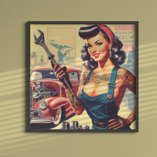  Mechanische Pin-up Poster