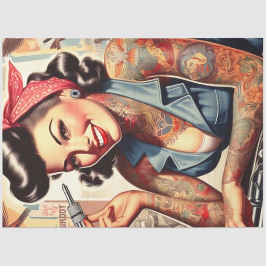  Mechanische Pin-up Tissuepapier (Voorkant)