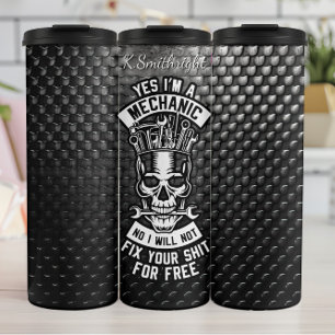 Mechanische schedel vrije fix waarschuwing thermosbeker