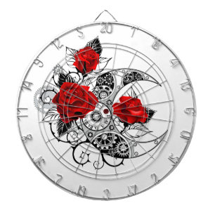 Mechanische Sikkel met Rode Rozen Dartbord