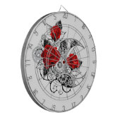 Mechanische Sikkel met Rode Rozen Dartbord (Voorkant Links)