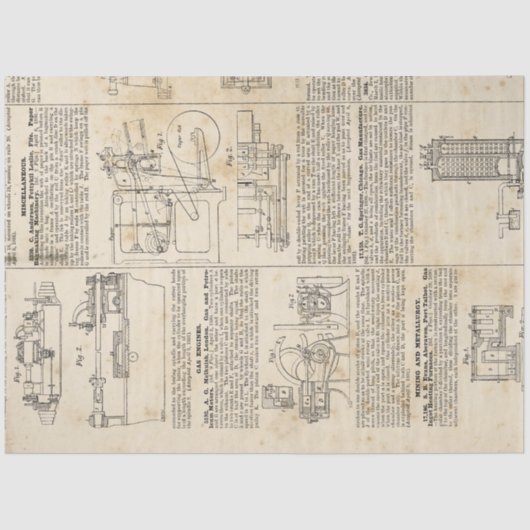 Mechanische Steampunk Design Series #1 Tissuepapier (Voorkant)