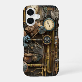 Mechanische Steampunk Elegantie in Beweging iPhone 16 Hoesje