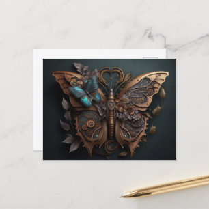 mechanische steampunk vlinder briefkaart