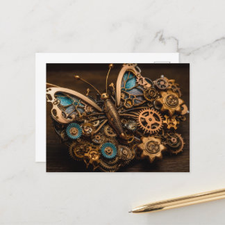 Mechanische tandwielen Steampunk Butterfly Briefkaart
