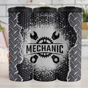 Mechanische tandwielmoersleutels Splatter Achtergr Thermosbeker