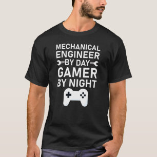 Mechanische technicus naar dagengamer 's nachts t-shirt