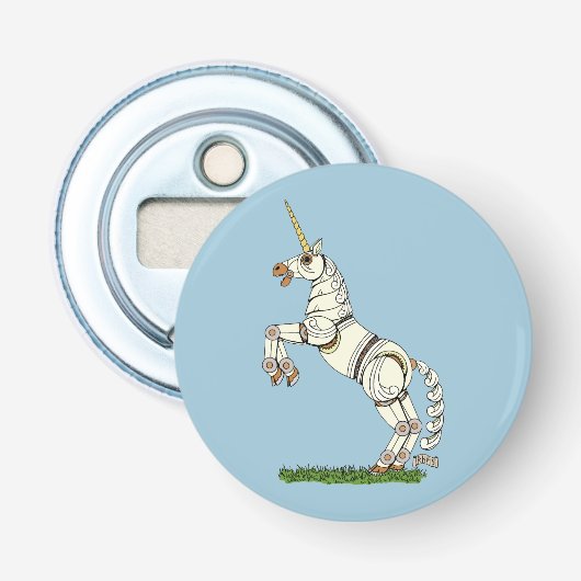 Mechanische Unicorn Button Flesopener (Voorkant)