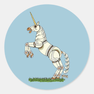 Mechanische Unicorn Ronde Sticker