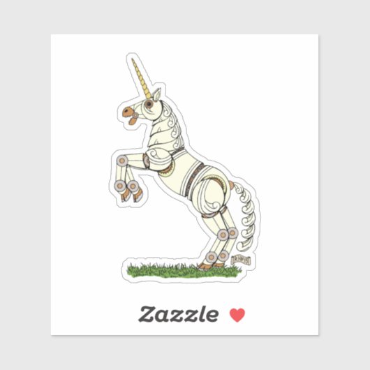 Mechanische Unicorn Sticker (Vel)