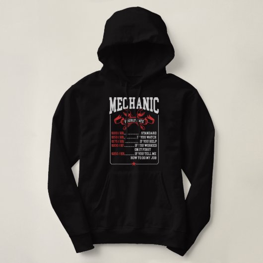 Mechanische uurlonen hoodie (Design voorkant)