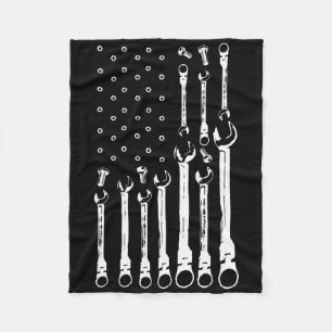 Mechanische Vlag Amerikaanse Patriottische Vlag Au Fleece Deken