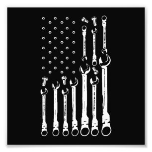 Mechanische Vlag Amerikaanse Patriottische Vlag Au Foto Afdruk