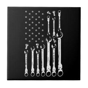 Mechanische Vlag Amerikaanse Patriottische Vlag Au Tegeltje