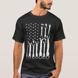 Mechanische vlag Patriottisch Mechanic Usa-vlag T-shirt