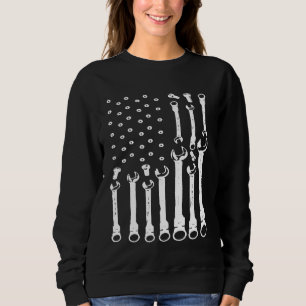 Mechanische vlag Patriottisch Mechanic Usa-vlag Trui