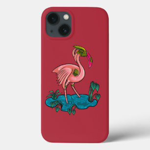 Mechanische vogel, roze flamingo Mecha Robot iPhone 13 Hoesje