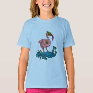 Mechanische vogel, roze flamingo Mecha Robot T-shirt