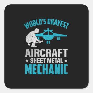 Mechanische World's Okayest Mechanic Mechanic Vierkante Sticker