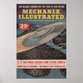 Mechanix Illustrated  Pulp Magazine UFO C Poster (Voorkant)