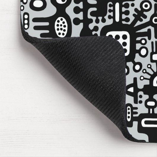 Mechanoïde wereld - zwart en wit met grijs c6cbcc muismat (Hoek)