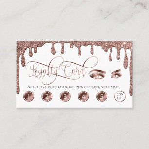 Mèches de carte de fidélité de maquillage d'or