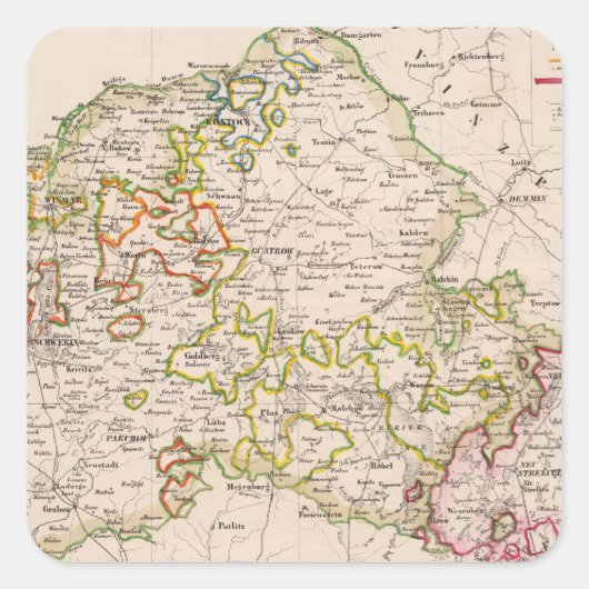 Mecklenburg, Duitsland Vierkante Sticker (Voorkant)