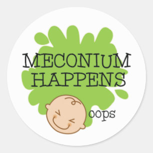 Meconium gebeurt grappig als medicijn ronde sticker