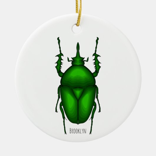Mecynorhina torquata bug cartoon illustratie keramisch ornament (Voorkant)
