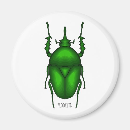 Mecynorhina torquata bug cartoon illustratie magneet (Voorkant)