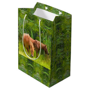 Med Gift Bag Assateague Ponies Medium Cadeauzakje