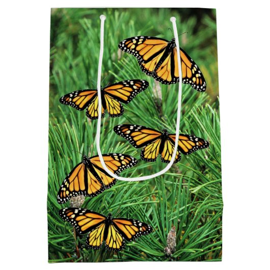 Med Gift Bag Monarch op dennenhout Medium Cadeauzakje (Achterkant)