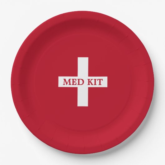 Med Kit Dart Pistool Verjaardagsfeestlevering Papieren Bordje (Voorkant)