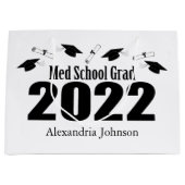 Med School Afstudeerder 2022 Afstuderen Gift Bag ( Groot Cadeauzakje (Voorkant)