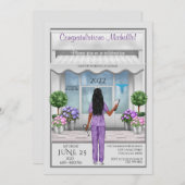 Med School Afstuderen Hispanic African Invite Kaart (Voorkant / Achterkant)