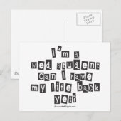 Med Student Ransom Note Briefkaart (Voorkant / Achterkant)