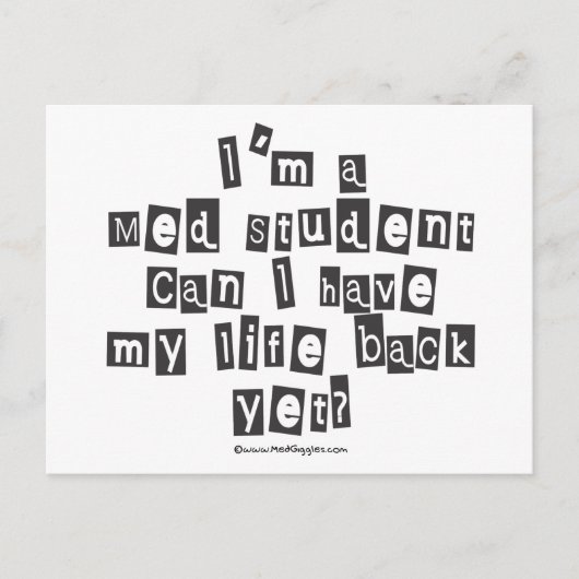 Med Student Ransom Note Briefkaart (Voorkant)