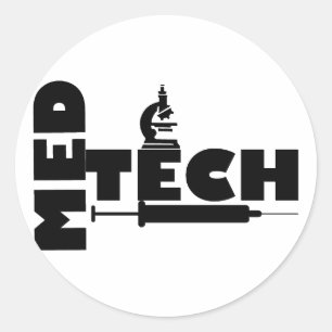 MED TECH MICROSCOPE SPUIT LOGO RONDE STICKER